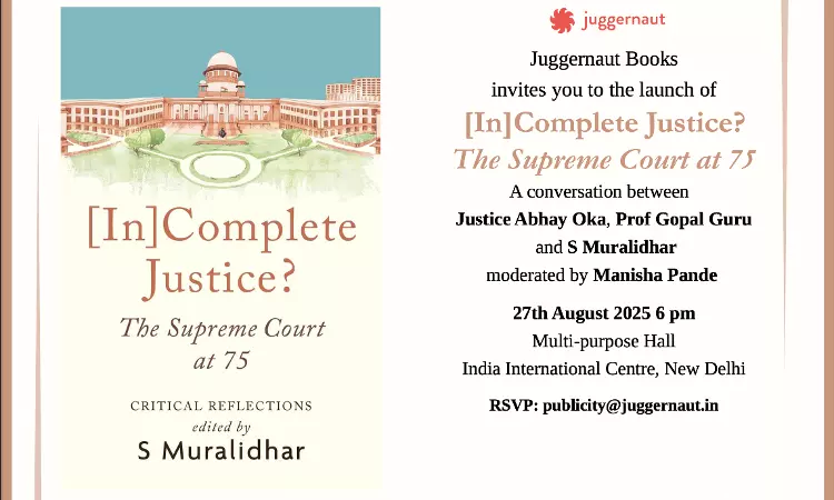 '[In] Complete Justice? The Supreme Court at 75' Book Launch On Aug 27